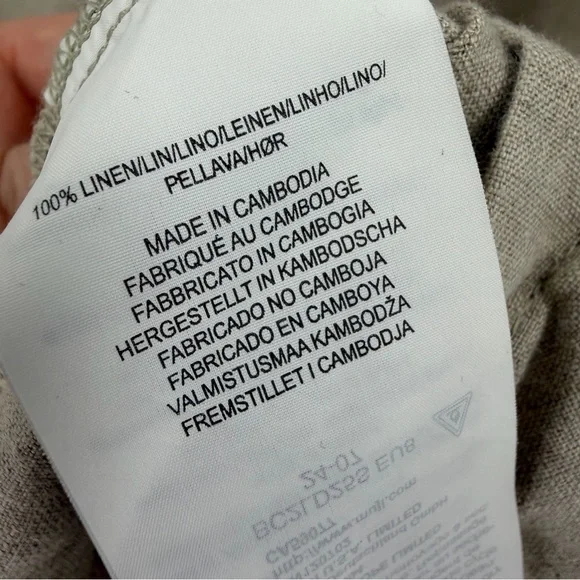 MUJI Linen Washed Long Sleeve Shirt Dress Natural Color L Minimalist Sustainable - Picture 6 of 9